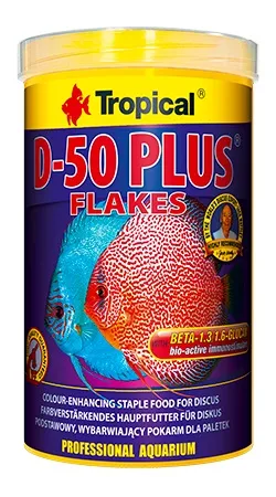 Huvudbild för Discus D-50 Plus Flakes 250ml/50g, Tropical