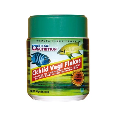 Huvudbild för Cichlid Vegi flakes 71g, Ocean Nutrition