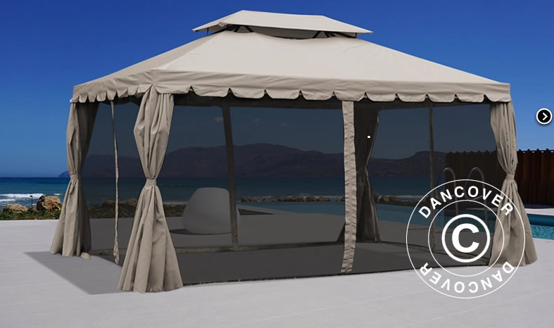 Huvudbild för Trädgårdspaviljong Osiris 3 x 4 m inkl mygg-gardiner 4643:-